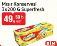 SUPERFRESH MISIR KONSERVESİ 3X200 G SUPERFRESH MISIR KONSERVESİ 3X200 G